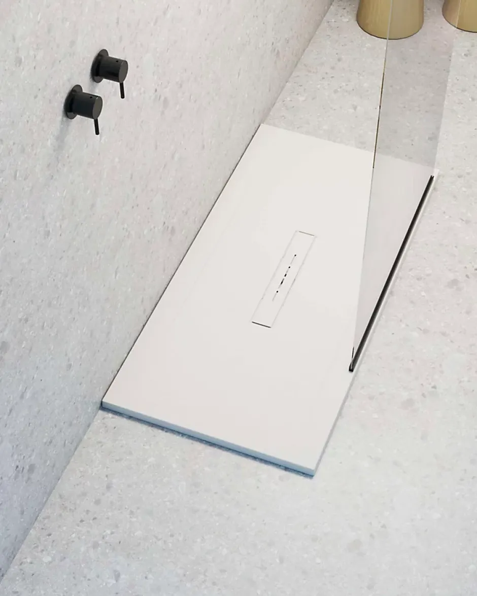 Poalgi Receveur de douche extraplat blanc 80x100 cm Clay -