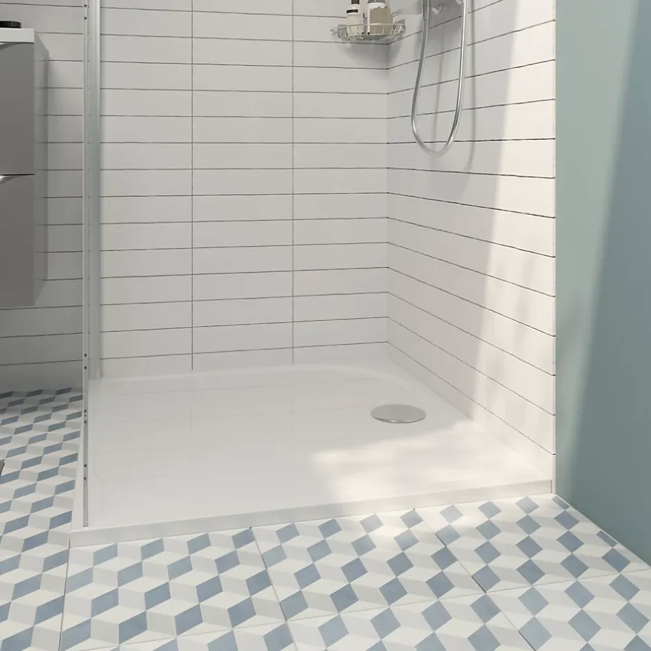 GoodHome Receveur de douche extra-plat l.90 x L.120 cm blanc anti dérapant, Limski