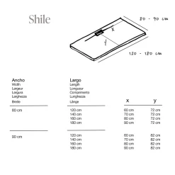 Poalgi Receveur de douche extraplat gris foncé 90x160 cm Shile -* Receveur De Douche