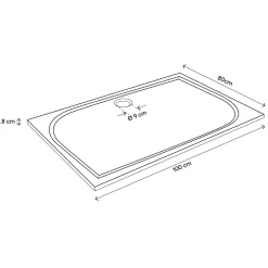 GoodHome Receveur de douche extra-plat l.80 x L.100 cm blanc anti dérapant, Limski
