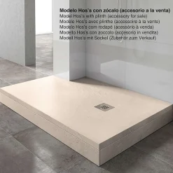 Poalgi Receveur de douche extraplat blanc perle 100x180 cm Hos's -