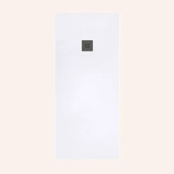 Poalgi Receveur de douche extraplat blanc 75 x 110 cm grille noire Hos's -