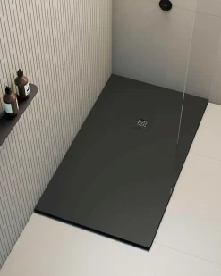 Poalgi Receveur de douche extraplat noir 90x100 cm Hos's -* Receveur De Douche