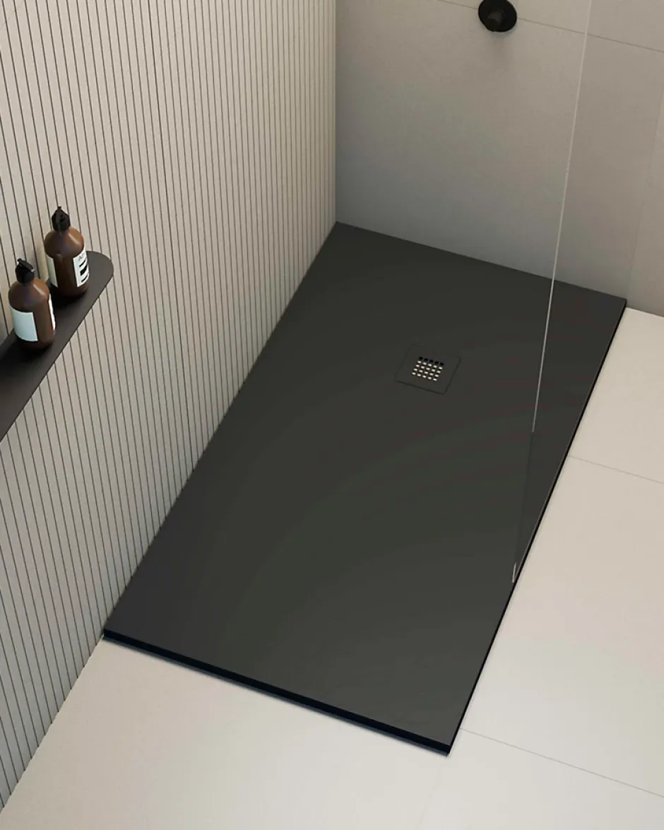 Poalgi Receveur de douche extraplat noir 90x100 cm Hos's -* Receveur De Douche