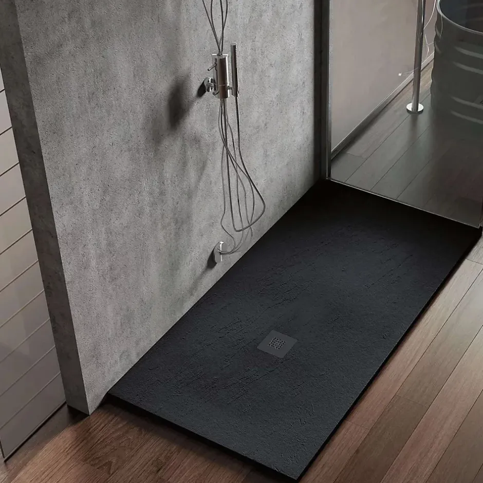 Poalgi Receveur de douche extraplat noir 90x100 cm Hos's -* Receveur De Douche