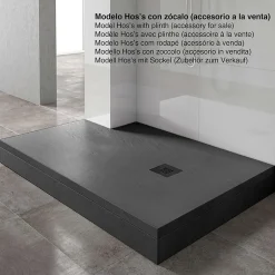Poalgi Receveur de douche extraplat noir 90x100 cm Hos's -* Receveur De Douche