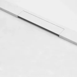 Lavaberg Receveur de Douche Extraplat 180x80cm Blanc - Résine Minérale - Antidérapant - Effet Ardoise - Bonde Incluse -* Receveur De Douche