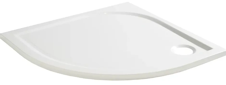 GoodHome Receveur de douche extra-plat quart de cercle l.90 x L.90 cm blanc anti dérapant, Limski