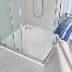 GoodHome Receveur de douche extra-plat l.80 x L.80 cm blanc anti dérapant, Limski* Receveur De Douche