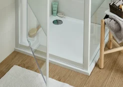 GoodHome Receveur de douche extra-plat l.80 x L.80 cm blanc anti dérapant, Limski* Receveur De Douche