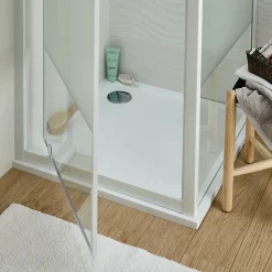 GoodHome Receveur de douche extra-plat l.80 x L.80 cm blanc anti dérapant, Limski* Receveur De Douche