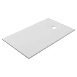 GoodHome Receveur de douche extra-plat l.80 x L.140 cm blanc anti dérapant, Leira