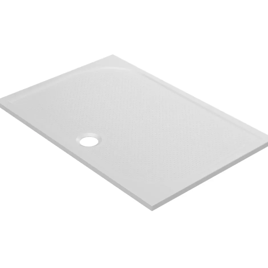 GoodHome Receveur de douche extra-plat l.80 x L.120 cm blanc anti dérapant, Limski* Receveur De Douche