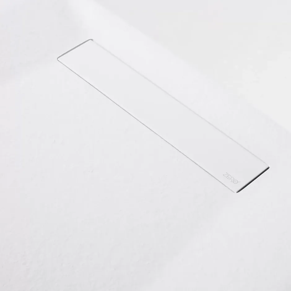 Sanizéo Receveur de Douche Extraplat 70X140cm Blanc - Résine Minérale - Antidérapant - Effet Pierre Naturelle - RÉSIGRÈS.