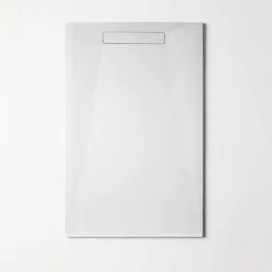 Sanizéo Receveur de Douche Extraplat 70X140cm Blanc - Résine Minérale - Antidérapant - Effet Pierre Naturelle - RÉSIGRÈS.