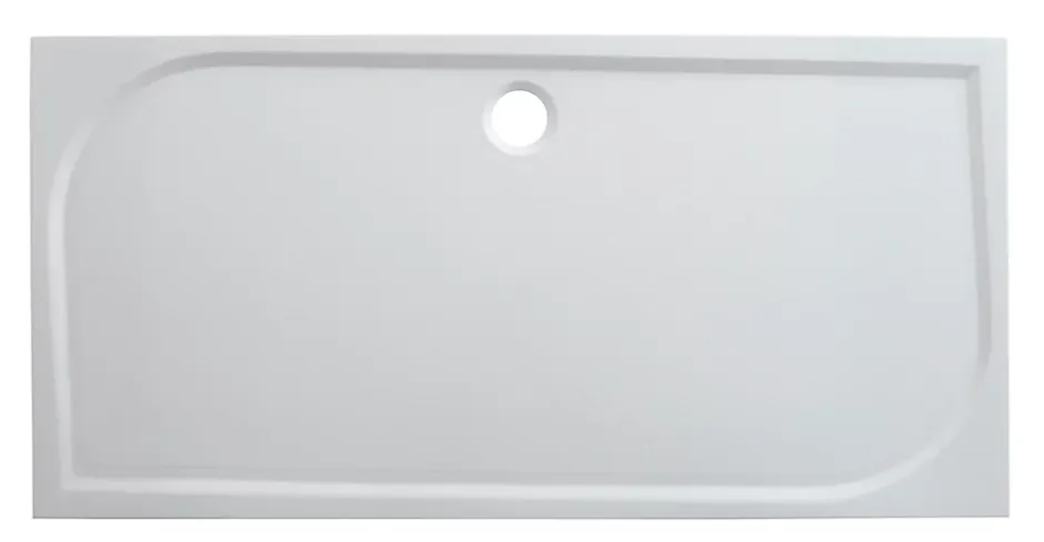 GoodHome Receveur de douche extra-plat l.80 x L.160 cm blanc anti dérapant, Limski