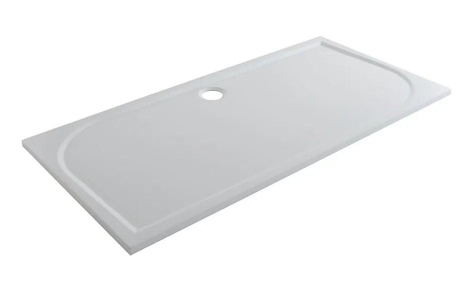 GoodHome Receveur de douche extra-plat l.80 x L.160 cm blanc anti dérapant, Limski