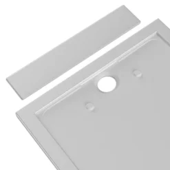 Bernstein Receveur de douche fonte minérale, Blanc mat, 140x90x4.5cm, Bac à douche antidérapant, Pente écoulement, Sans bonde