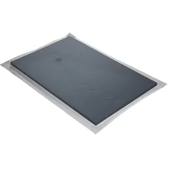 U-tile Receveur de douche gris 140 x 90 cm haute densité aspect ardoise - grille carrée excentrée