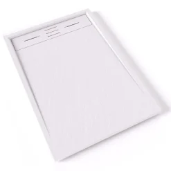 Saniverre Receveur de douche HIEMAL 70 x 100 cm résine Blanc aspect ardoise + bonde incluse -* Receveur De Douche