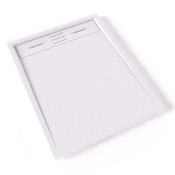 Saniverre Receveur de douche HIEMAL 70 x 90 cm résine Blanc aspect ardoise + bonde incluse -* Receveur De Douche