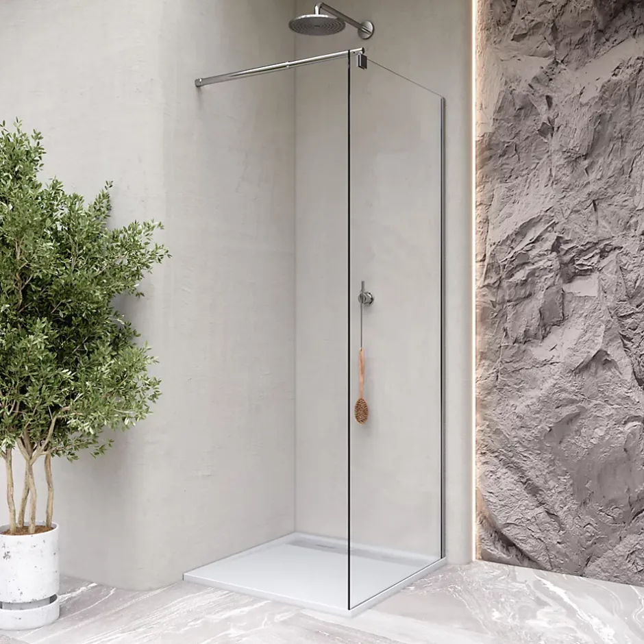 Saniverre Receveur de douche HIEMAL INOX 80 x 160 cm résine Blanc aspect ardoise + bonde inox incluse -* Receveur De Douche