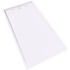 Saniverre Receveur de douche HIEMAL 80 x 150 cm résine Blanc aspect ardoise + bonde incluse -
