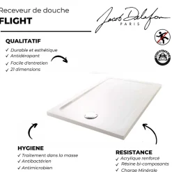 Jacob Delafon Receveur de douche Flight rectangle extra plat antidérapant 110 x 80 cm* Receveur De Douche