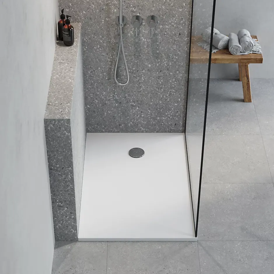 GoodHome Receveur de douche l.80 x L.120 cm blanc antidérapant Leira* Receveur De Douche