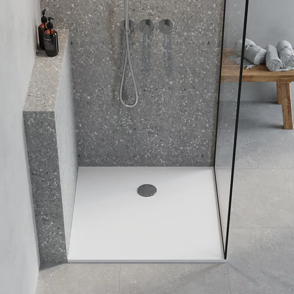 GoodHome Receveur de douche l.90 x L.90 cm blanc antidérapant Leira* Receveur De Douche