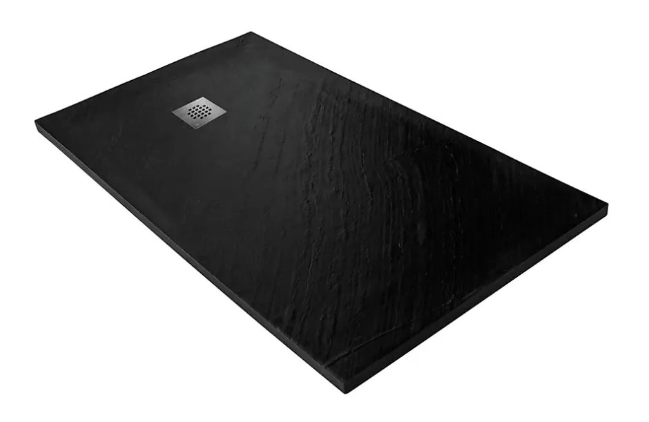 Onbath'S Receveur de douche pierre naturelle graphite noir 120x90 cm extra plat grille carrée