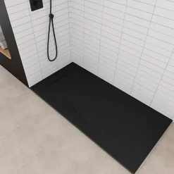Saniverre Receveur de douche POLAR noir extra-plat effet pierre 80 x 160 cm + bonde* Receveur De Douche