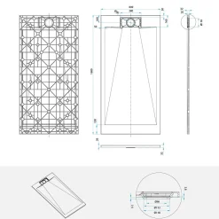 Saniverre Receveur de douche POLAR noir extra-plat effet pierre 80 x 160 cm + bonde* Receveur De Douche