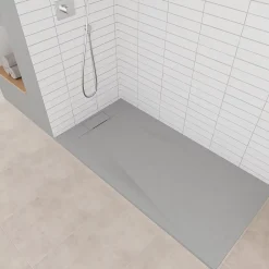 Saniverre Receveur de douche POLAR gris extra-plat effet pierre 80 x 120 cm + bonde* Receveur De Douche