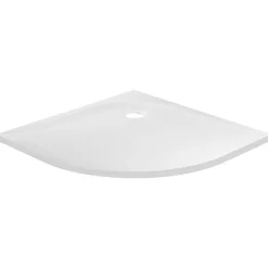 GoodHome Receveur de douche quart de cercle 80 x 80 cm, résine, blanc, Cavally