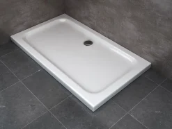 Receveur de douche rectangulaire surbaissé en Abs avec bonde inclus H. 5 cm - 80 x 120* Receveur De Douche