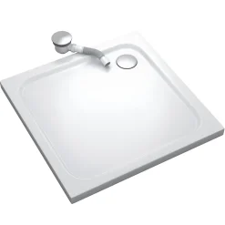 Saniverre Receveur de douche SHIMMER 80 x 80 cm acrylique Blanc + bonde et siphon inclus -
