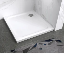 Saniverre Receveur de douche SHIMMER 80 x 80 cm acrylique Blanc + bonde et siphon inclus -