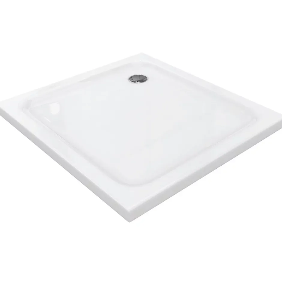 Saniverre Receveur de douche SHIMMER 80 x 80 cm acrylique Blanc + bonde et siphon inclus -