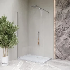 Saniverre Receveur de douche SHIMMER STONE 80 x 90 cm acrylique Blanc effet pierre + bonde et siphon inclus -* Receveur De Douche