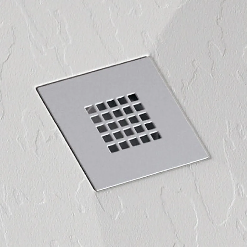 Stano Receveur de douche 70x160 cm extra plat ONDA en resine surface ardoisee blanc Grille inox* Receveur De Douche