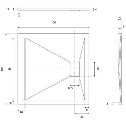 Cuisibane Receveur de douche 100x100 cm extra plat - SAPHIR* Receveur De Douche