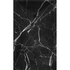 Stano Receveur de douche 80x170 cm extra plat DEKOR en resine finition marbre noir* Receveur De Douche