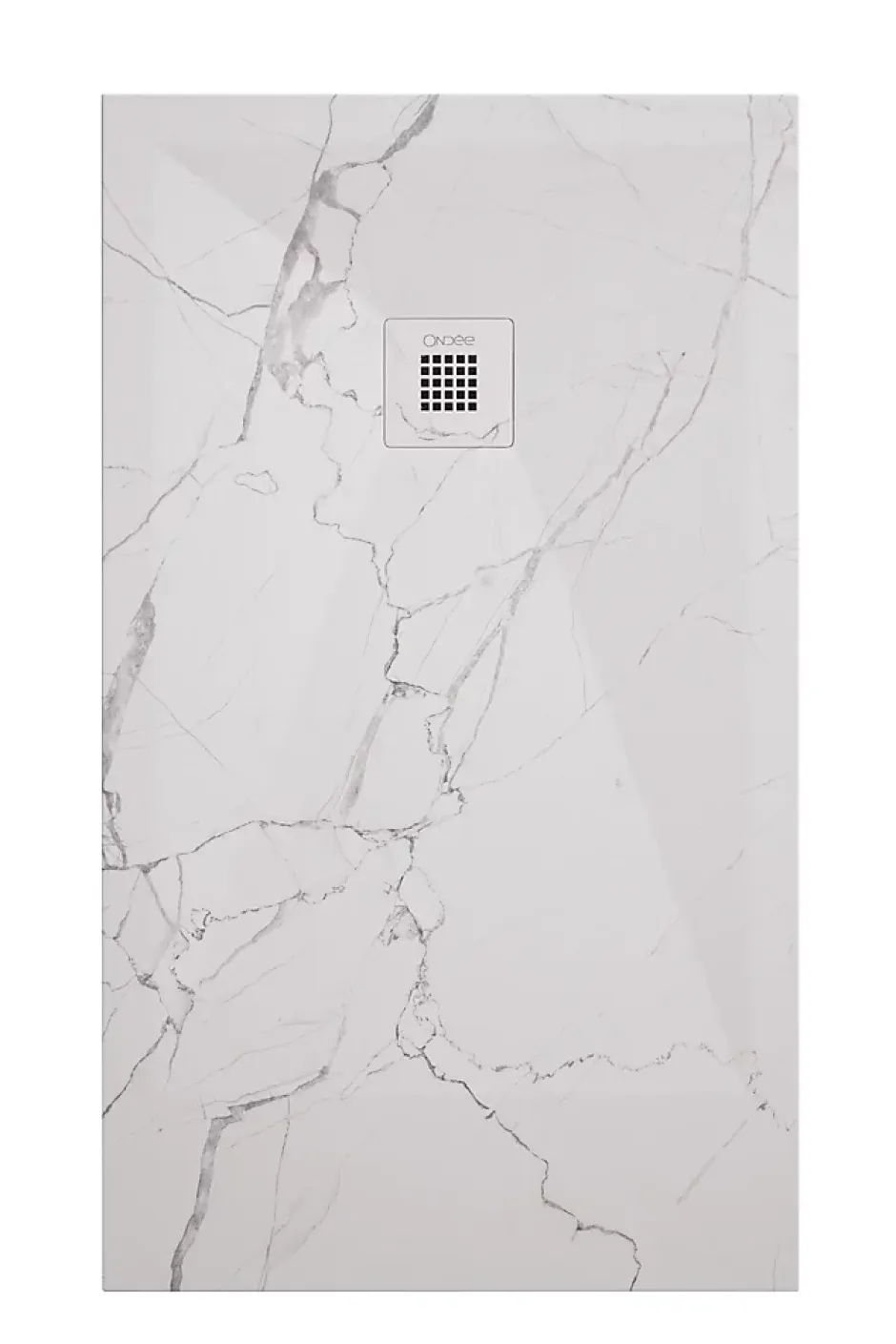 Ayor Bathroom Receveur de douche 80x180 cm extra plat, résine et minéral, marbre blanc, Nola