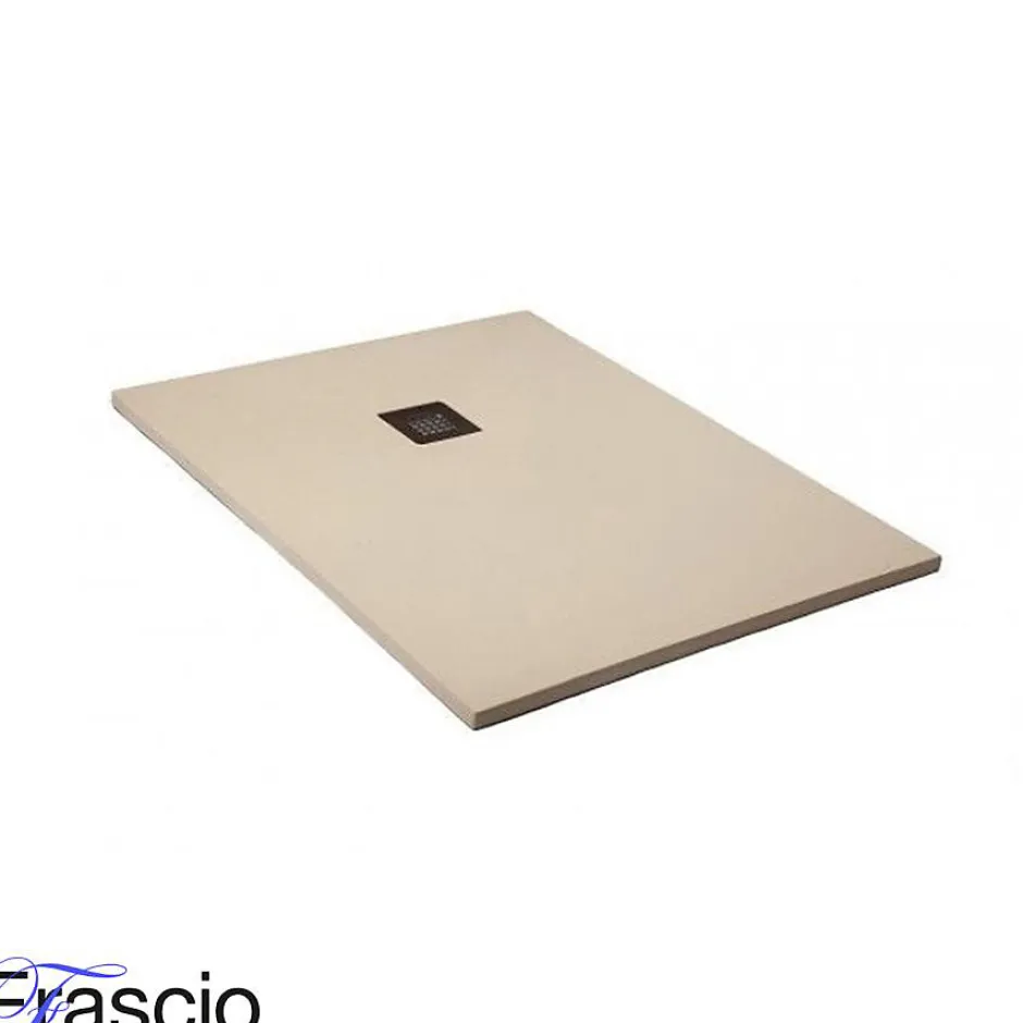 Frascio New Tecnology Receveur de Douche 100X180 cm Ligne Vulcano Fin Blanc Perle Ral 1013 en Résine Synthétique et Poudre de Marbre - FRASCIO