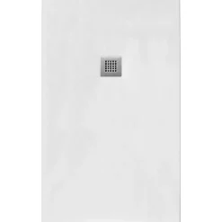 Receveur de Douche 90X175 cm Ligne Vulcano Fin Blanc en Résine Synthétique et Poudre de Marbre Avec Drain Libre FRASCIO