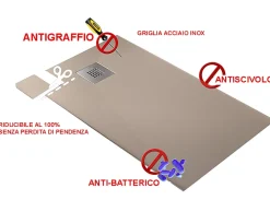 Receveur de Douche 90X175 cm Ligne Vulcano Fin Blanc en Résine Synthétique et Poudre de Marbre Avec Drain Libre FRASCIO