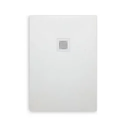 Kiamami Valentina Receveur De Douche 90X70 En Résine Blanche, Avec Douchette En Acier Assortie Muse* Receveur De Douche