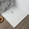 Kiamami Valentina Receveur De Douche 70X70 En Résine Blanche Effet Pierre Avec Paroi De Douche Muse
