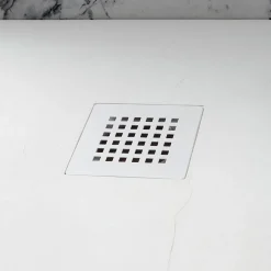 Kiamami Valentina Receveur De Douche 70X70 En Résine Blanche Effet Pierre Avec Paroi De Douche Muse